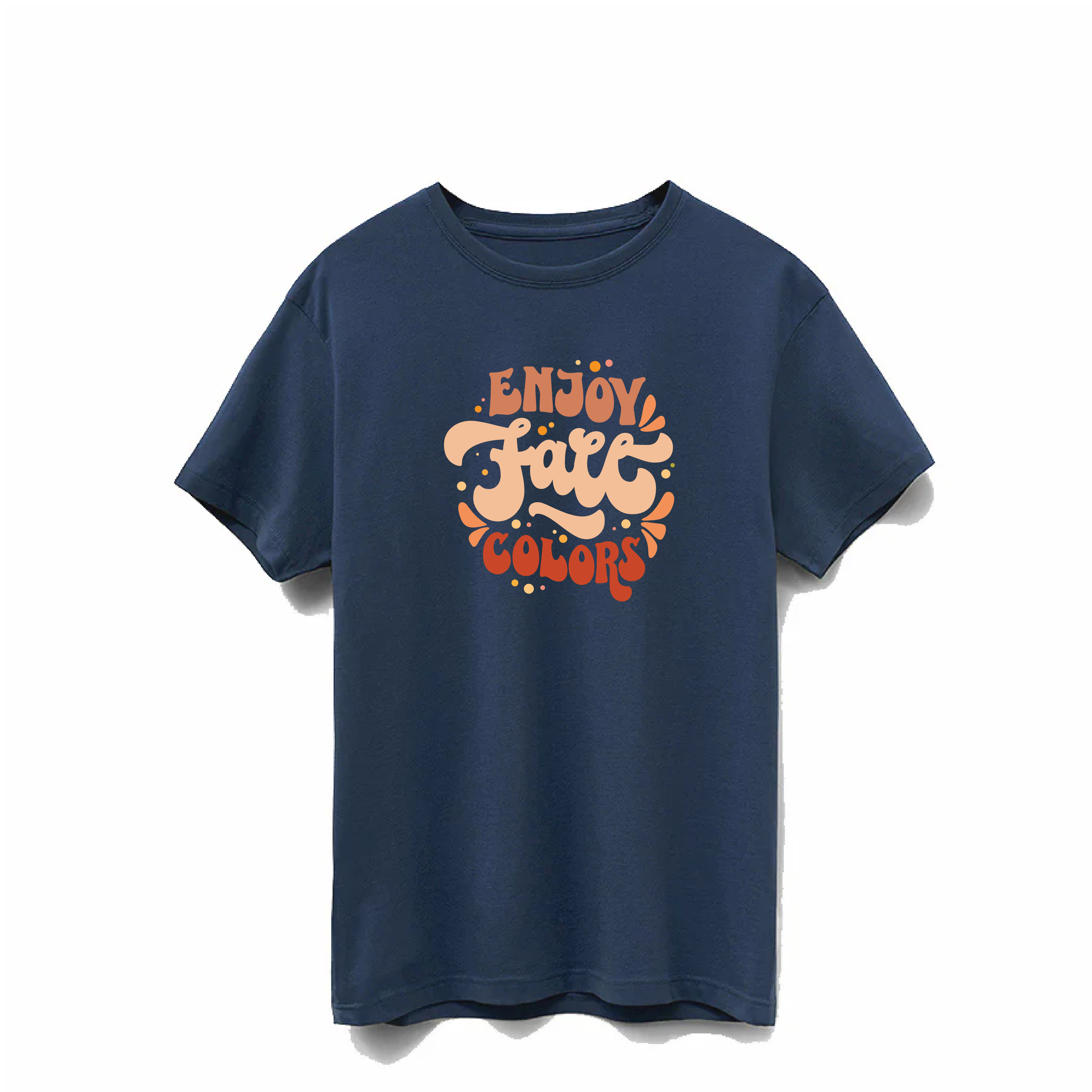 Navy Enjoy Fall Colors Supima® Cotton Tee